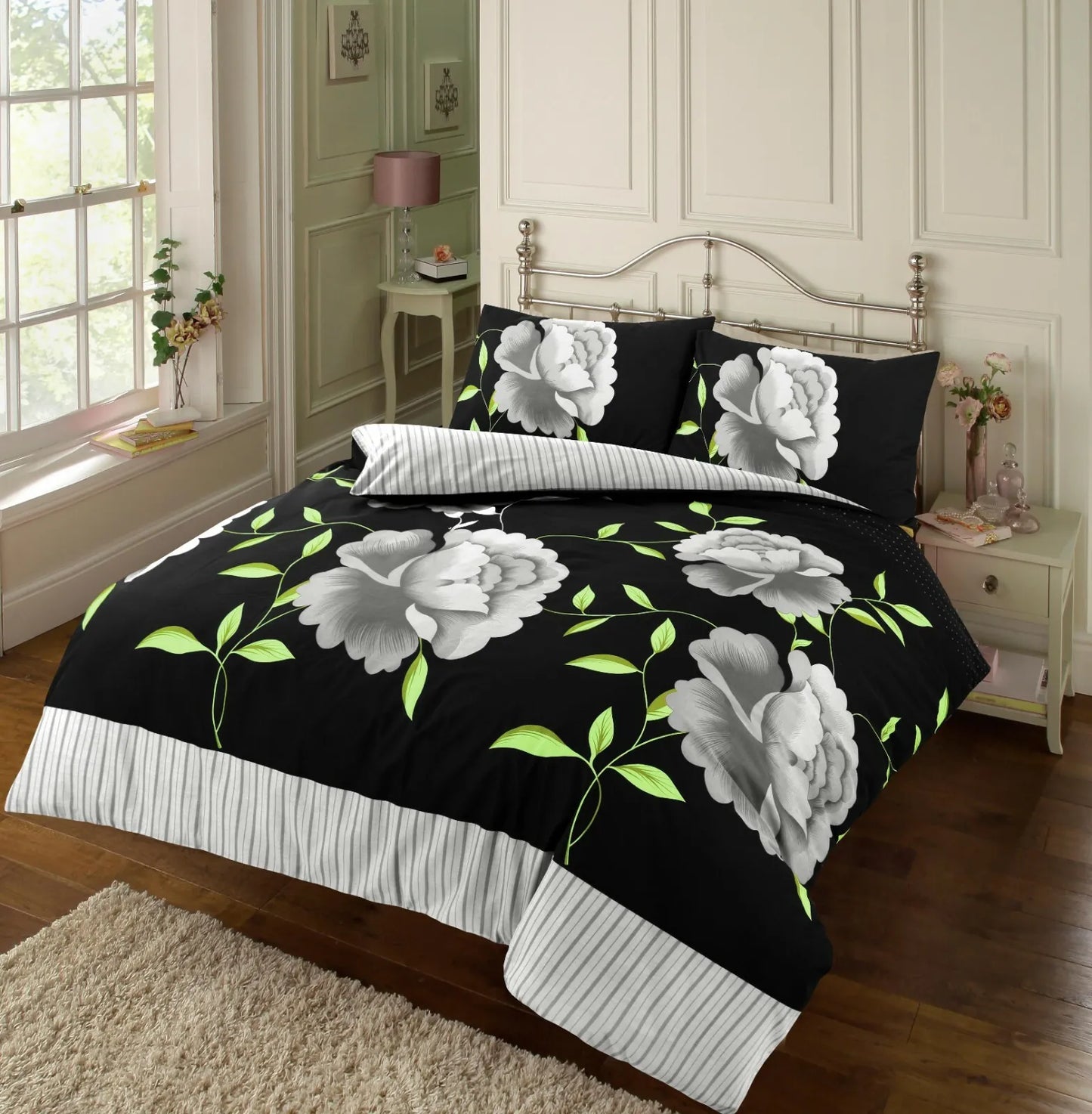 Rosaleen Floral Printed Duvet Cover With Pillowcases Quilt Bedding Set All Sizes