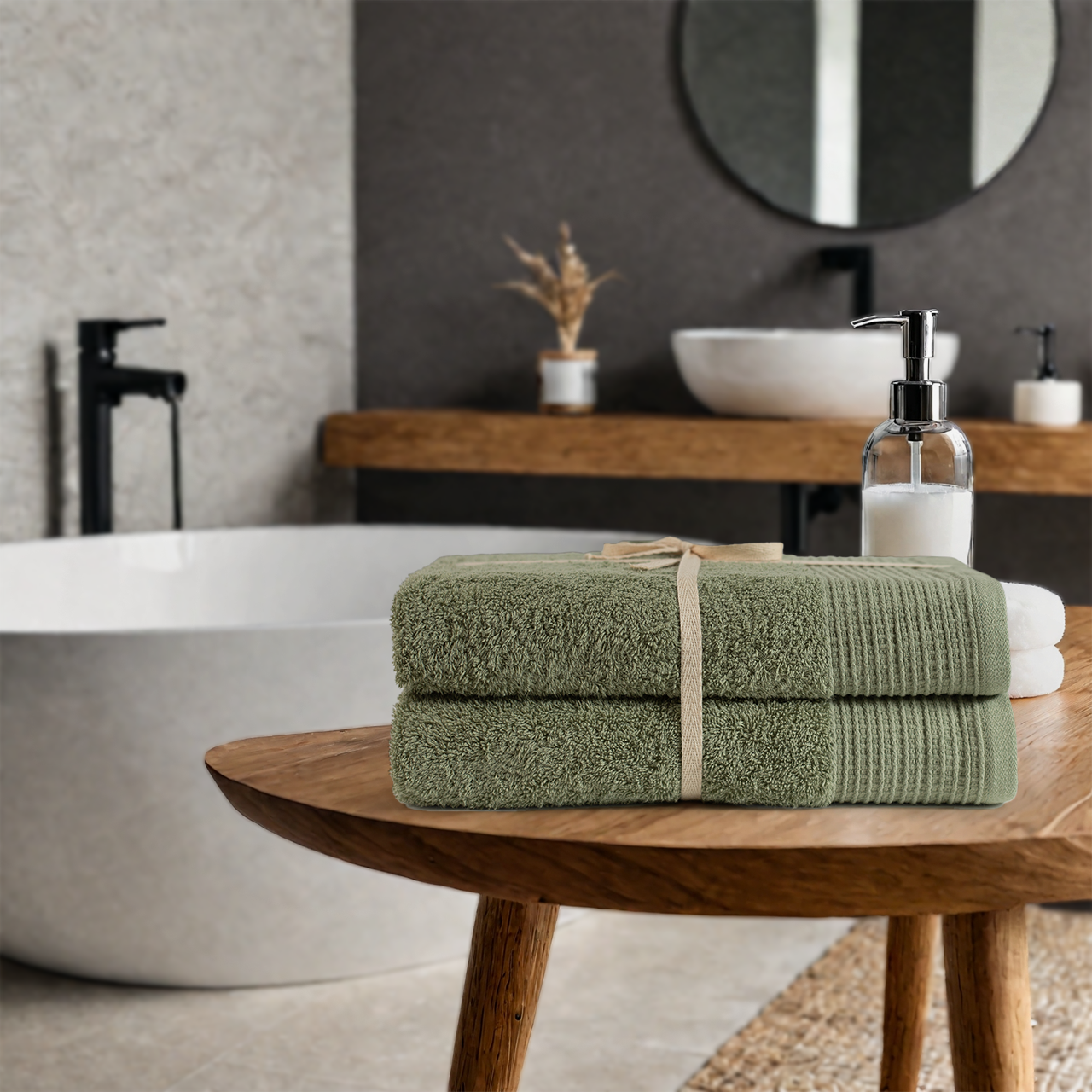 100% Pure Organic Cotton Gift-Ribboned Bath Towel GOTS certified 630 GSM luxury