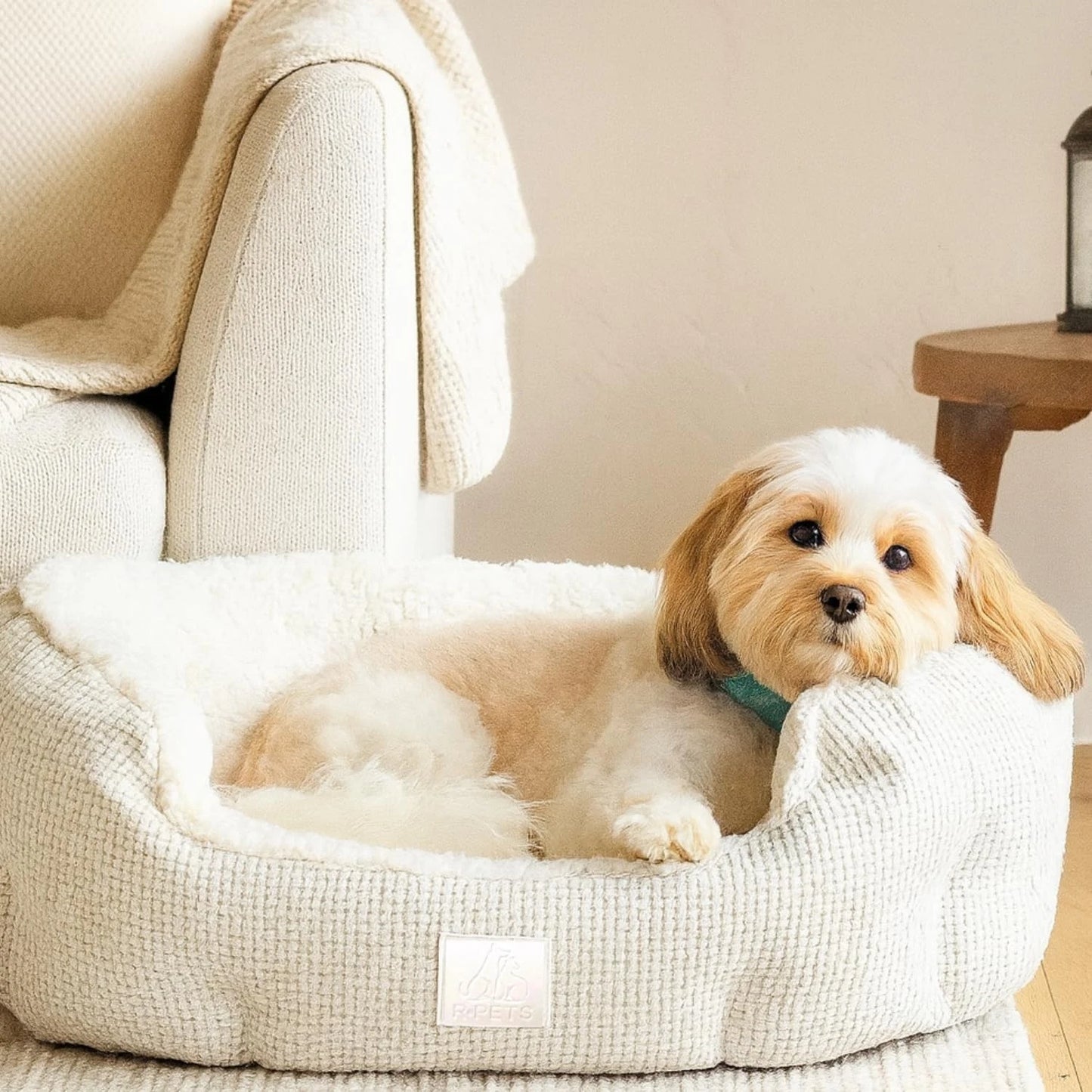 Fluffy Sherpa Calming Dog Bed – Anti-Anxiety Donut Bed for Cats, Puppies & Medium Dogs
