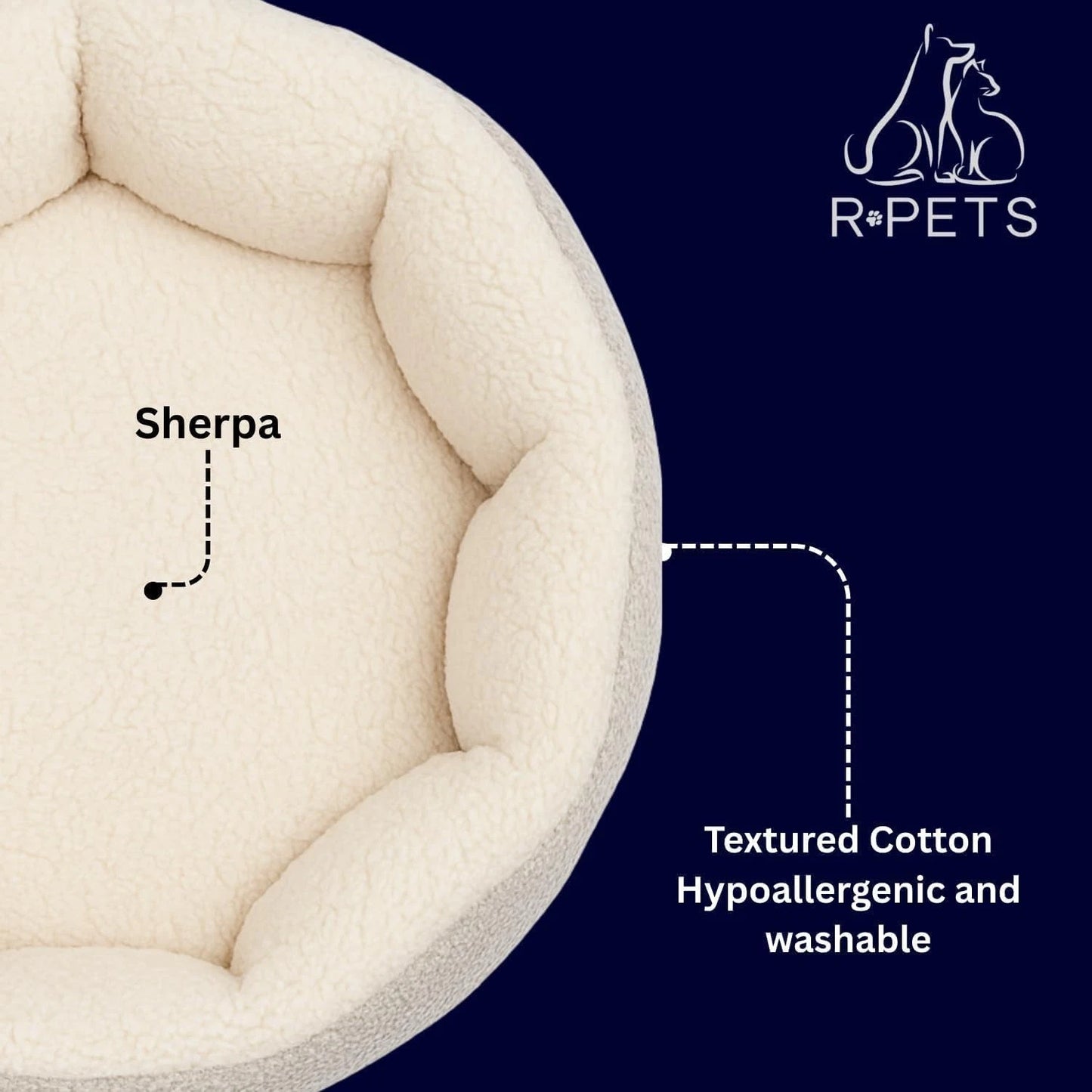 Fluffy Sherpa Calming Dog Bed – Anti-Anxiety Donut Bed for Cats, Puppies & Medium Dogs