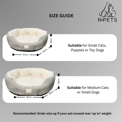 Fluffy Sherpa Calming Dog Bed – Anti-Anxiety Donut Bed for Cats, Puppies & Medium Dogs