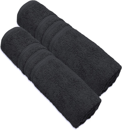 Pack of 2 Extra Large Jumbo Bath Sheets - Beach Towels 100% Cotton  Huge Size (85 x 200 cm)