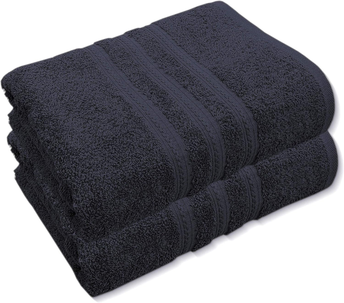 Pack of 2 Extra Large Jumbo Bath Sheets - Beach Towels 100% Cotton  Huge Size (85 x 200 cm)