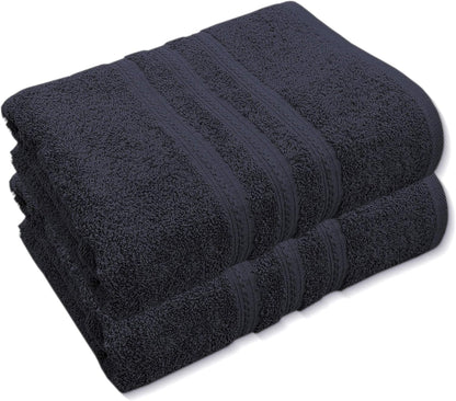 Pack of 2 Extra Large Jumbo Bath Sheets - Beach Towels 100% Cotton  Huge Size (85 x 200 cm)