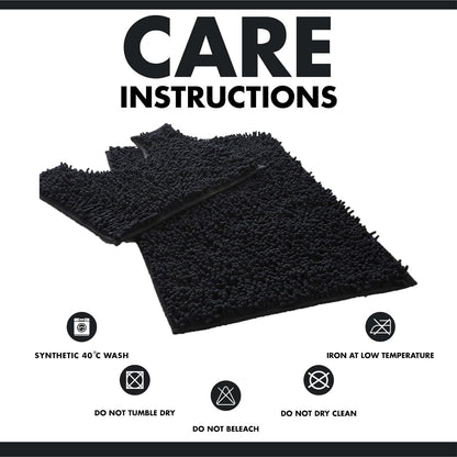 2 Piece Loop Bath Mats for Bathroom - Non Slip Chenille Bath Mat Set Rugs, Extra Soft with Water Absorbent Pedestal Bathmat Shower Toilet Mat