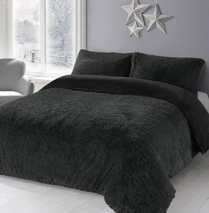 Hug & Snug Duvet Cover Fluffy Fur Fleece Cuddle Warm Quilt Bedding Set All Sizes