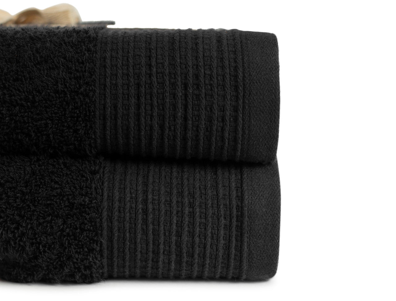 Black 100% Pure Organic Cotton Bath Towel angled shot 630 GSM