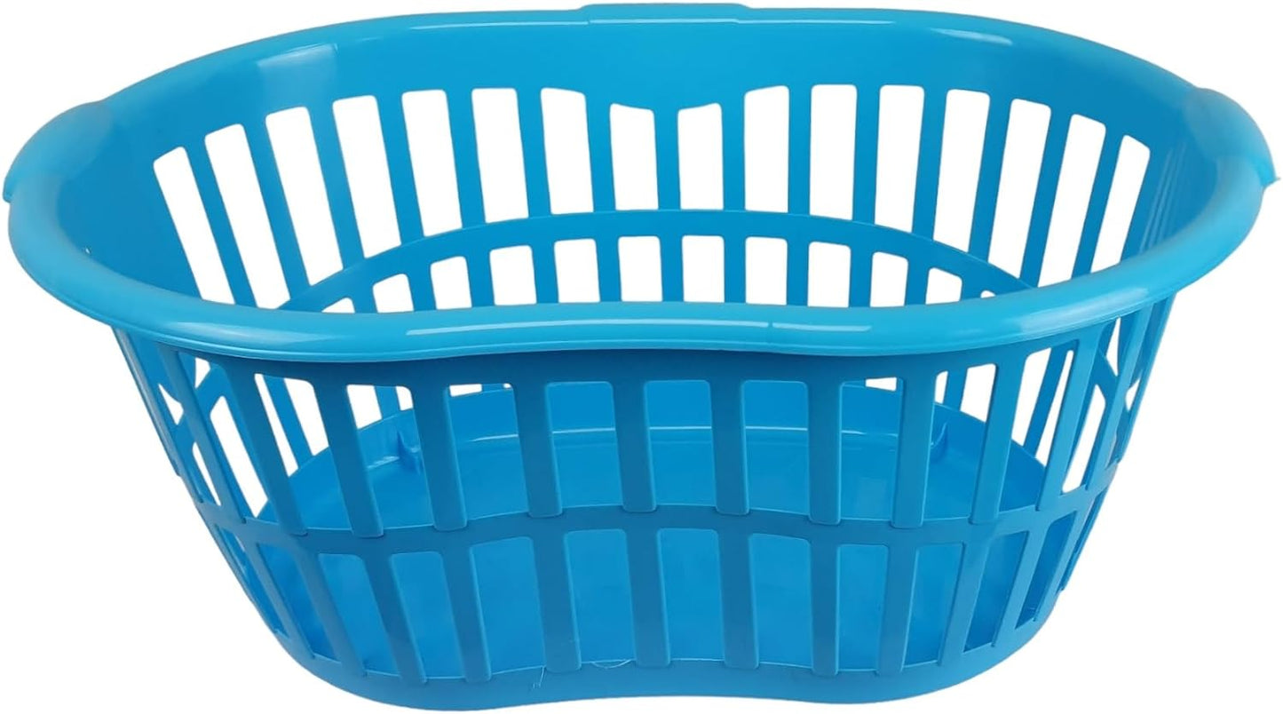 34L Hipster Plastic Laundry Basket with Handles Large Storage Hamper for Washing Clothes Fruits Vegitable Nursery & Home Storage Organisation MADE IN U.K.