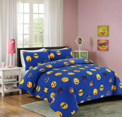 Icon Emoji Duvet Cover Printed Kids Bedding Set