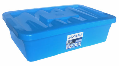30 Litre Underbed Plastic Storage Boxes with lids, heavy duty, stackable boxes, Drawer Organiser Container Case