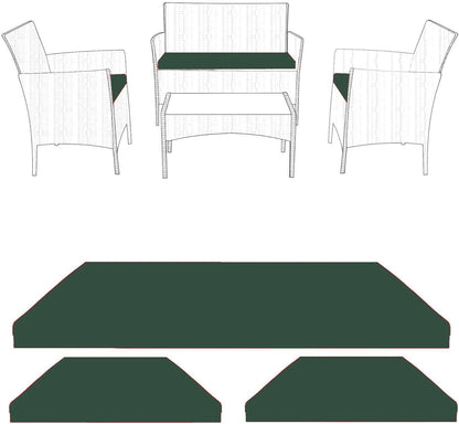 Waterproof Replacement Cushion Set for Rattan Chairs 3pc with Zipper Cover Durable, Easy Clean Seat Pads for Indoor/Outdoor Garden, Patio, Dining Room, Office Chairs & Sofas Water Repellent Polyester, Comfy Seat Pads, Replacement Bundle, Removable Cover