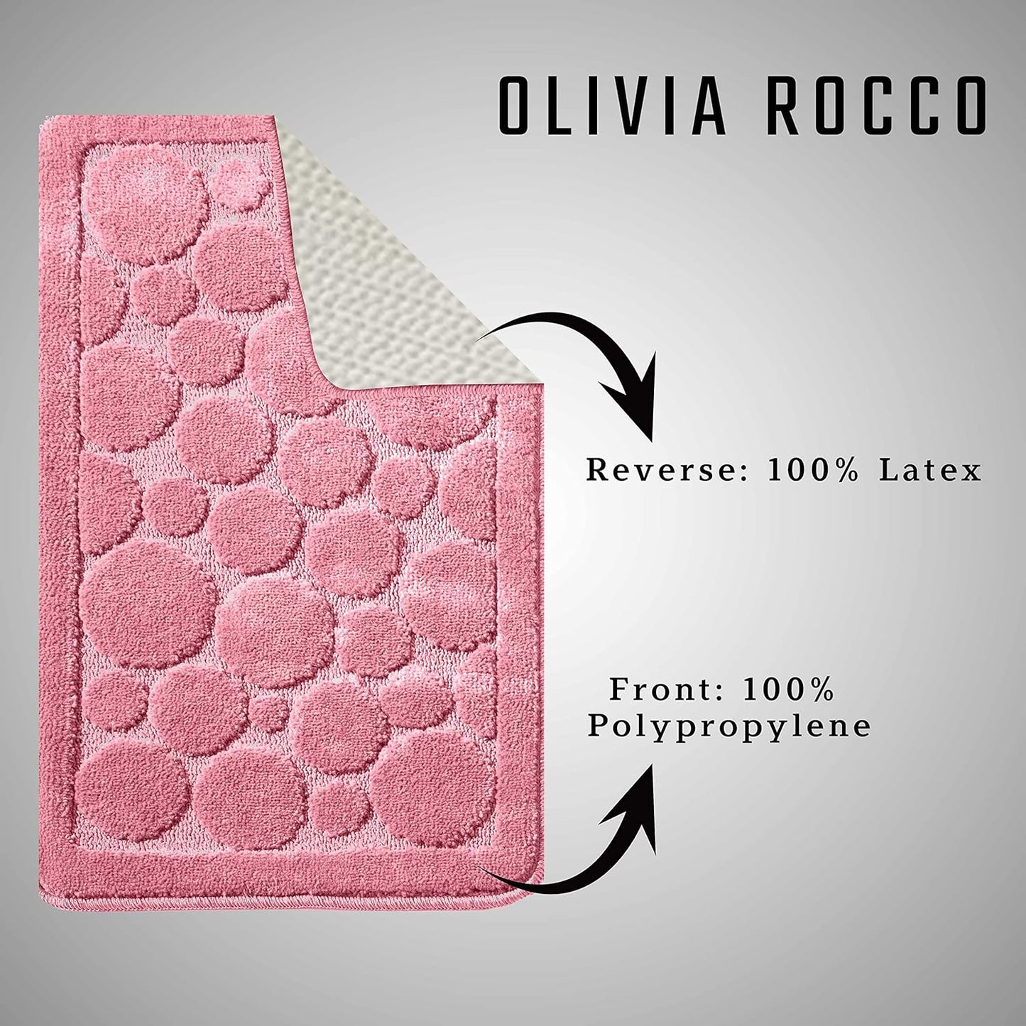 Cali Bubbles 2 Piece Bath Mat & Pedestal Set Non Slip Soft Absorbent Toilet Bathroom Mats Sets