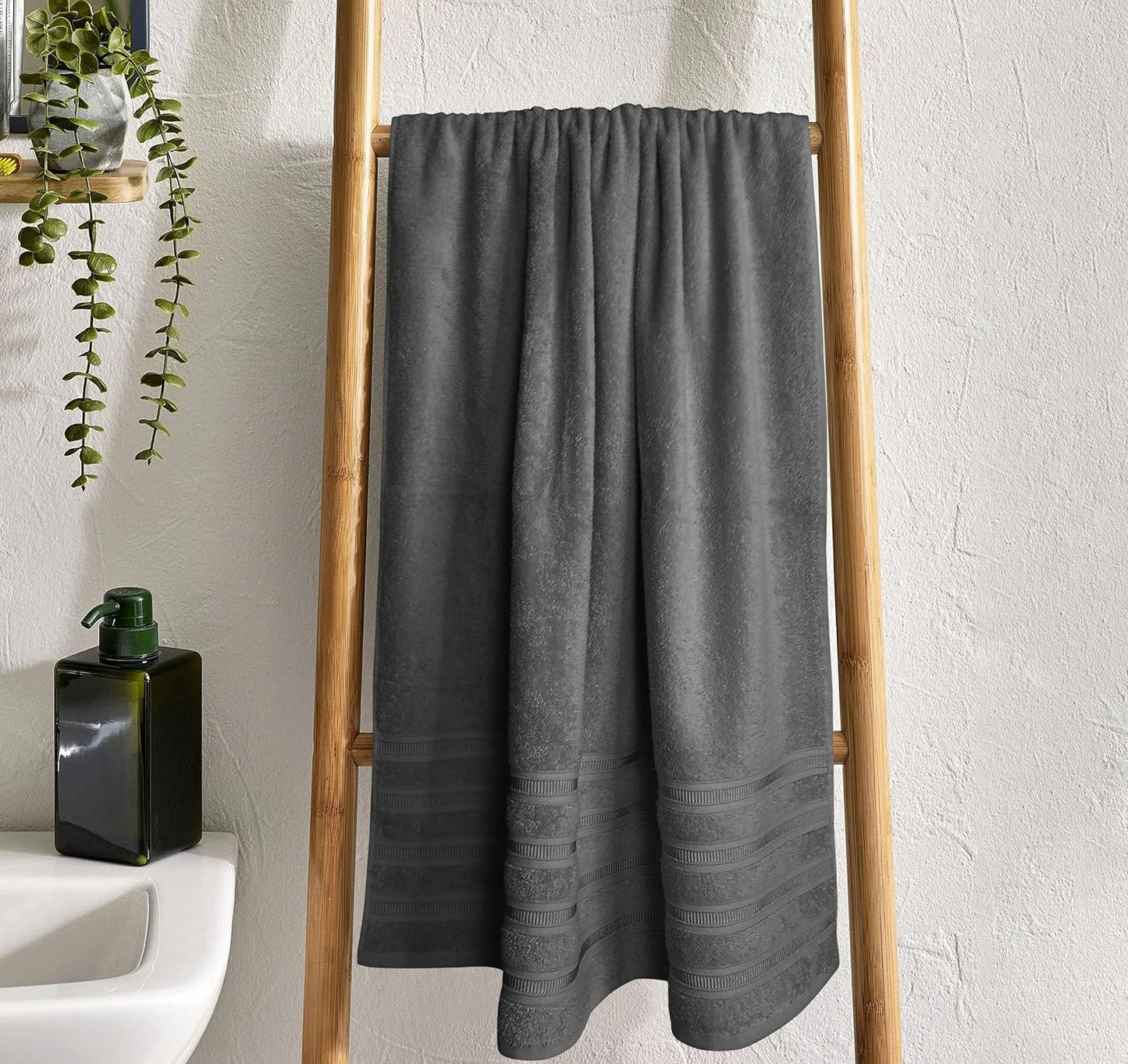 Ritz Collection 2 Pack Jumbo Bath Sheet Viscose Stripe Towels Range Highly Absorbent and Super Soft Extra Large Bathsheets Towel Sets