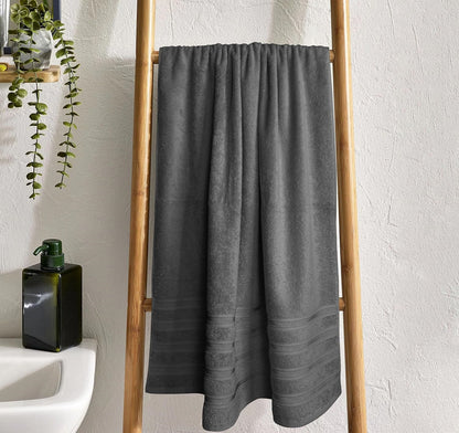 Ritz Collection 2 Pack Jumbo Bath Sheet Viscose Stripe Towels Range Highly Absorbent and Super Soft Extra Large Bathsheets Towel Sets