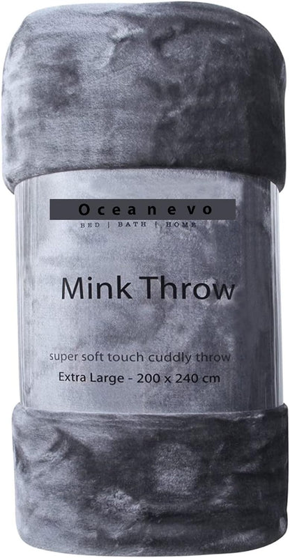 Mink Throws Fleece Cuddle Blanket & Cushion Covers