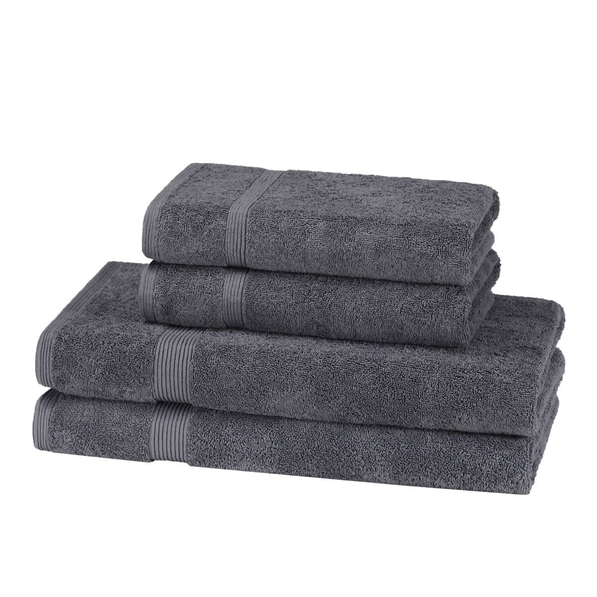 600GSM 4 piece towel bale in Charcoal — modern dark grey luxury cotton set