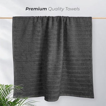 Pack of 2 Jumbo Ribbed Bath Sheet Bathroom Large Bath Towel Highly Absorbent Quick Dry Super Soft 100% Cotton Extra Large Bath Sheets