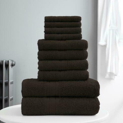 10-Piece Bale Set Bathroom Towels  4x Hand, 4x face Cloths, 2x Bath Towels 100% Cotton Quick Dry Soft Absorbent