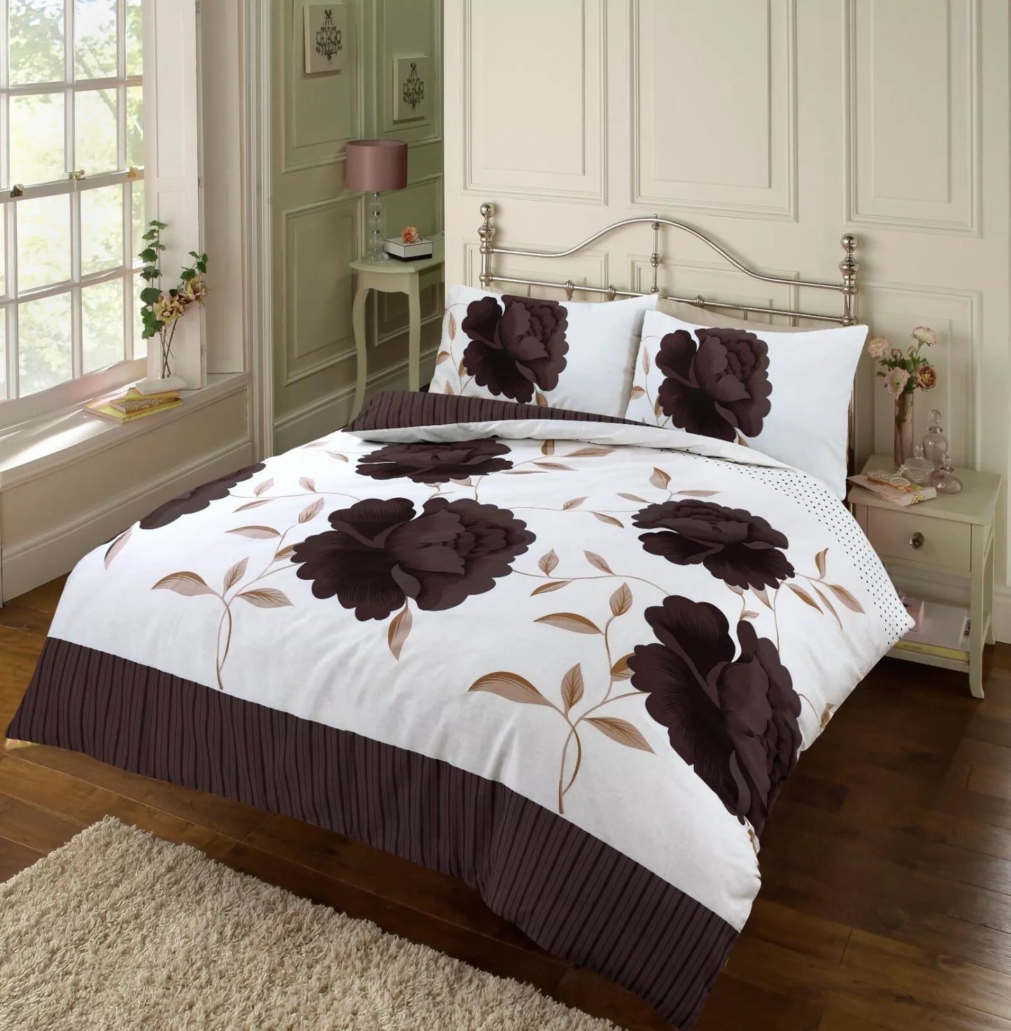 Rosaleen Floral Printed Duvet Cover With Pillowcases Quilt Bedding Set All Sizes