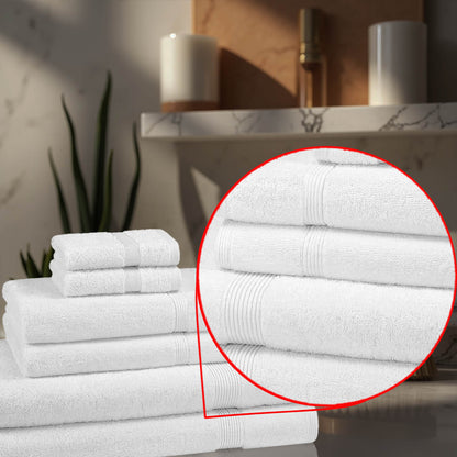 600GSM ring-spun cotton towel bale closeup showing plush thick pile and premium weave quality