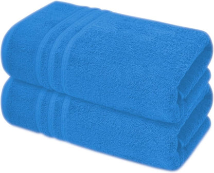 Pack of 2 Extra Large Jumbo Bath Sheets - Beach Towels 100% Cotton  Huge Size (85 x 200 cm)