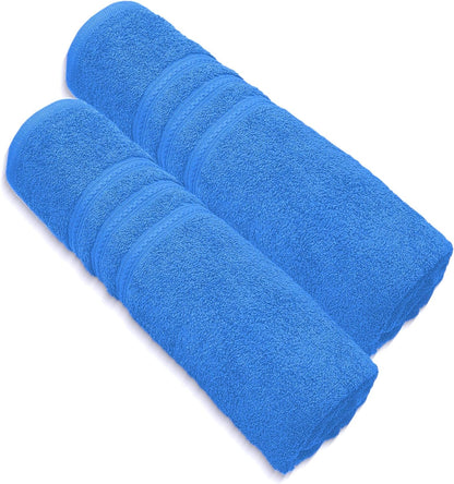 Pack of 2 Extra Large Jumbo Bath Sheets - Beach Towels 100% Cotton  Huge Size (85 x 200 cm)