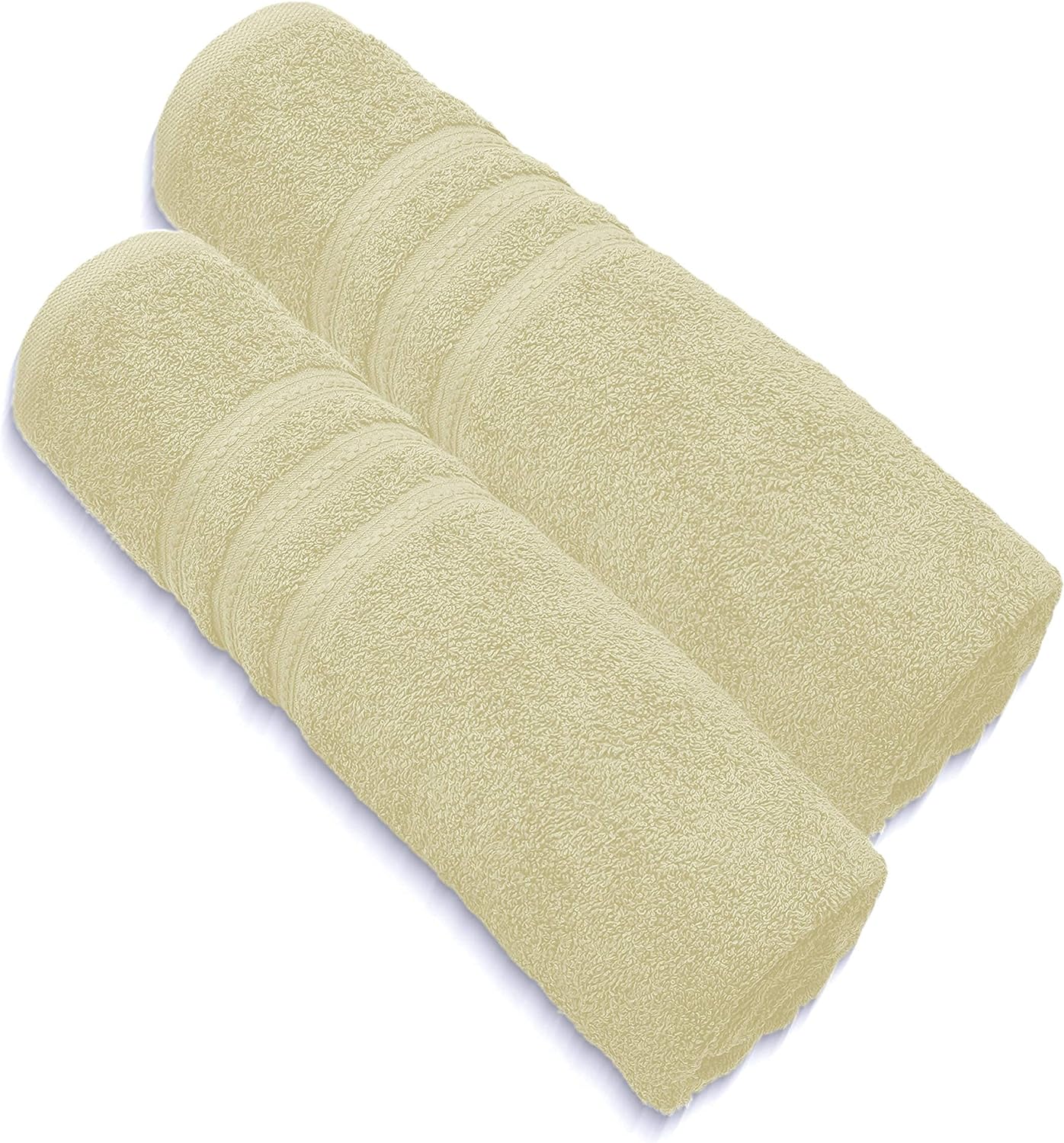 Pack of 2 Extra Large Jumbo Bath Sheets - Beach Towels 100% Cotton  Huge Size (85 x 200 cm)