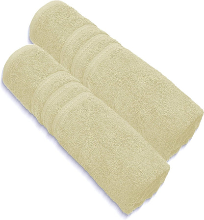 Pack of 2 Extra Large Jumbo Bath Sheets - Beach Towels 100% Cotton  Huge Size (85 x 200 cm)