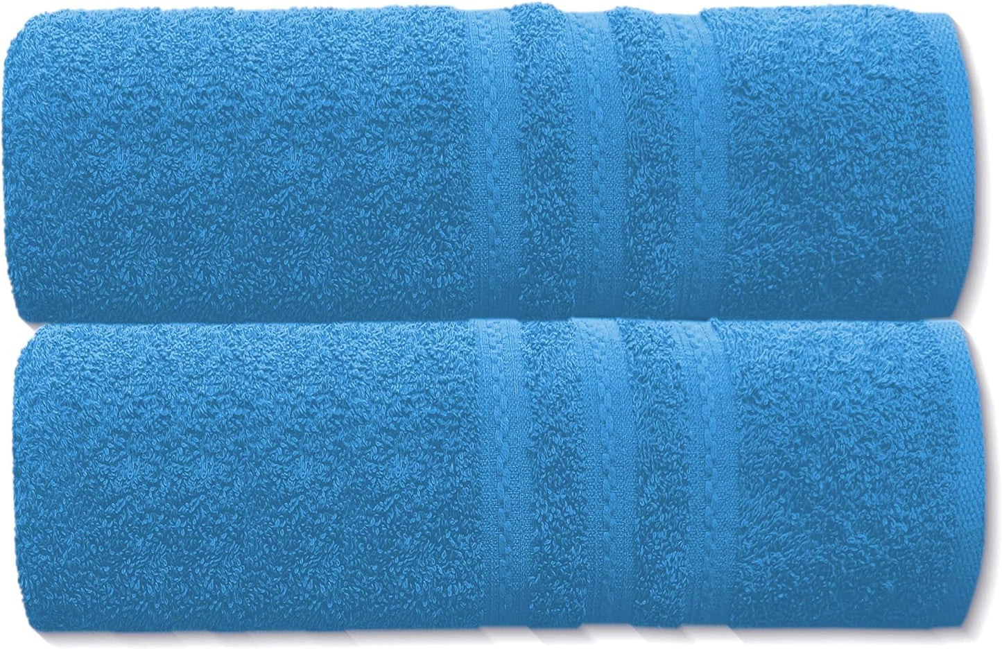 Pack of 2 Extra Large Jumbo Bath Sheets - Beach Towels 100% Cotton  Huge Size (85 x 200 cm)