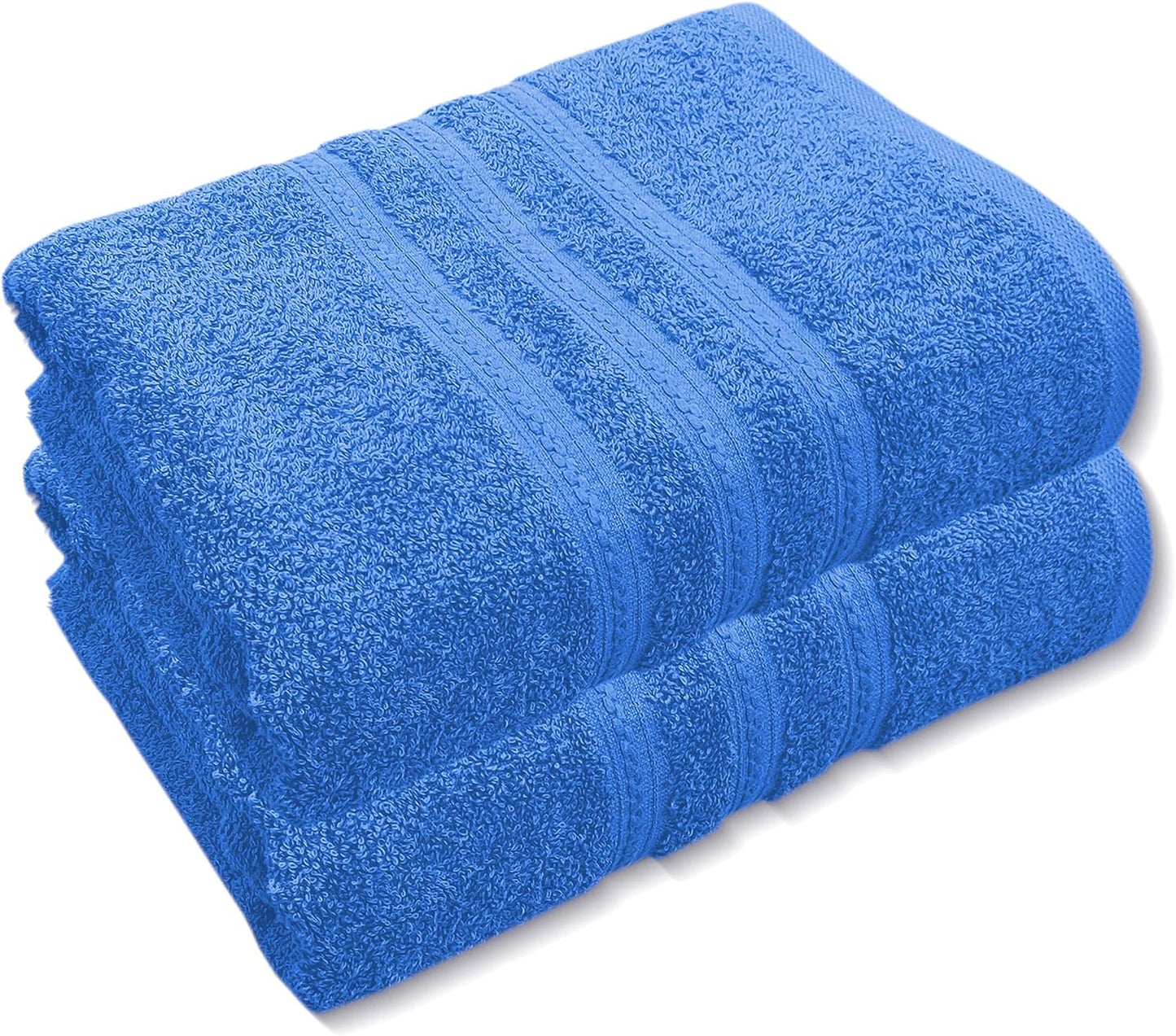Pack of 2 Extra Large Jumbo Bath Sheets - Beach Towels 100% Cotton  Huge Size (85 x 200 cm)