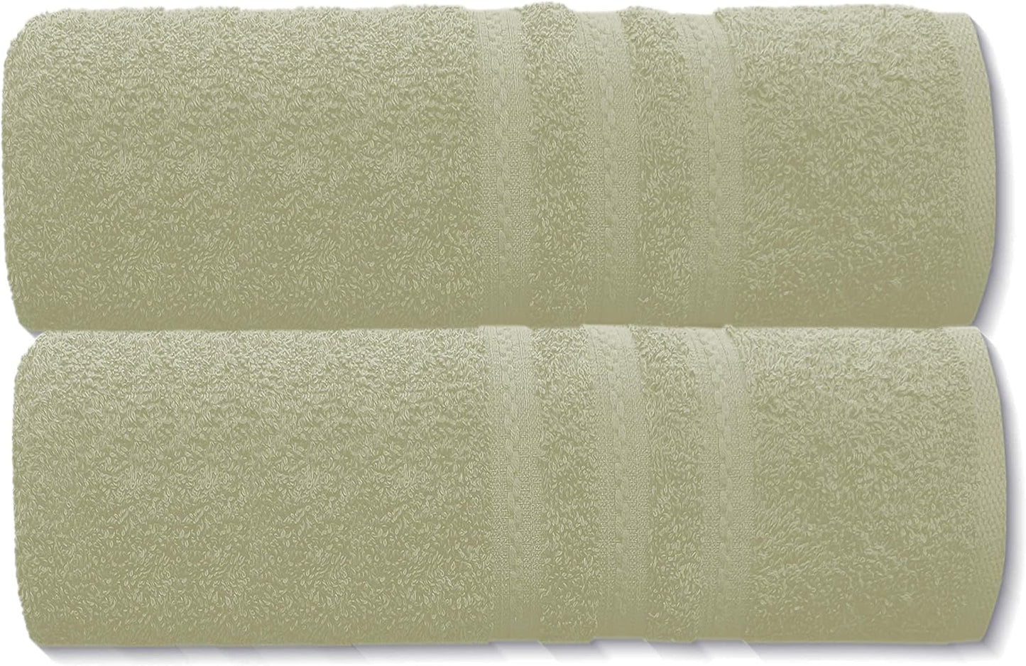 Pack of 2 Extra Large Jumbo Bath Sheets - Beach Towels 100% Cotton  Huge Size (85 x 200 cm)