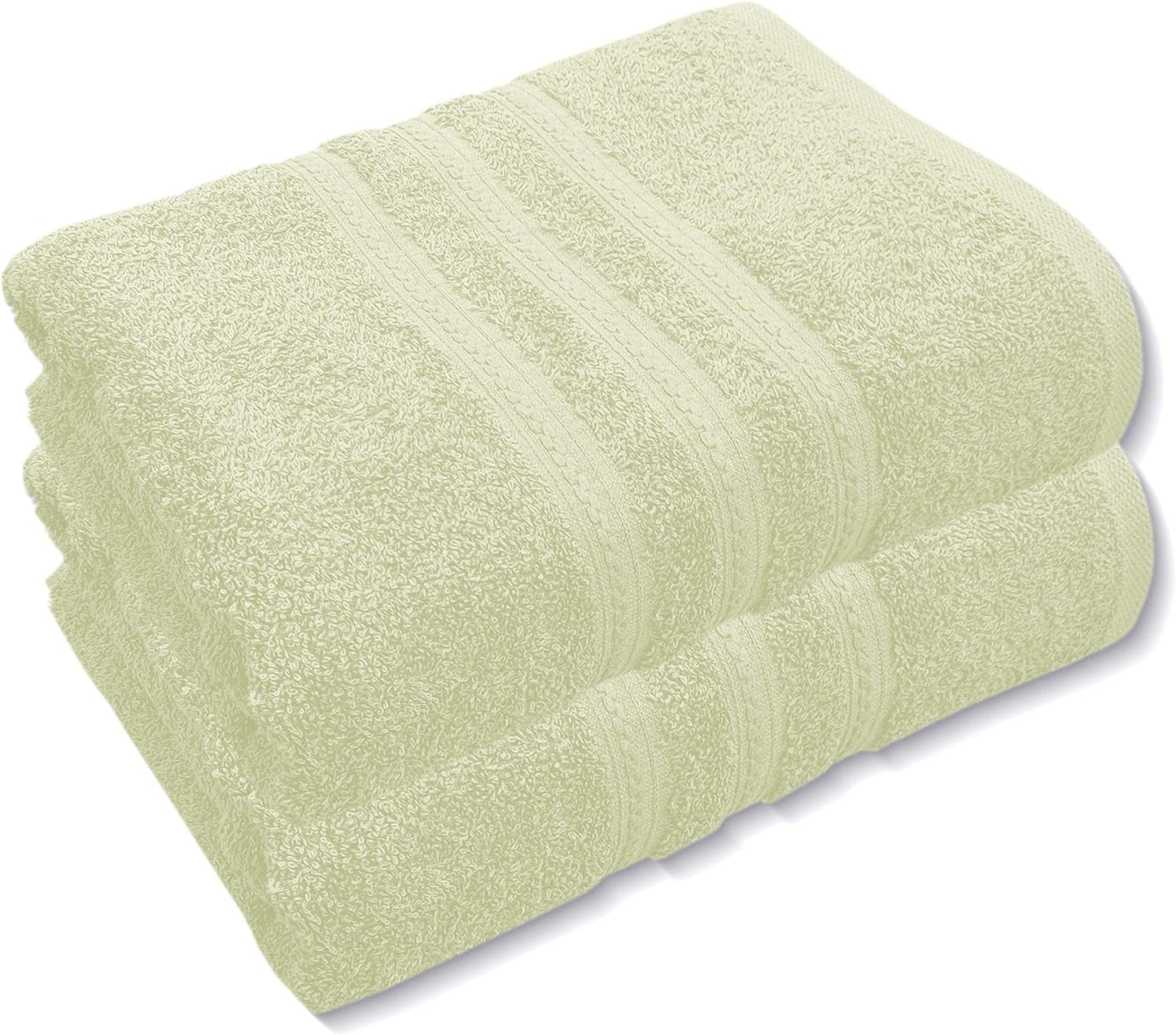 Pack of 2 Extra Large Jumbo Bath Sheets - Beach Towels 100% Cotton  Huge Size (85 x 200 cm)