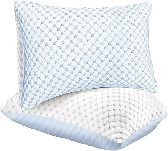 Hotel Quality Luxury Pillow – Soft and Supportive Memory Foam – Lavender Scented for Relaxation – Copper Infused for Freshness – Ice Cool Fabric Keeps You Cool – Breathable, Hypoallergenic, Cooling Pillow for Side and Back Sleepers