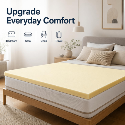 Memory Foam Upholstery Cut To Size Foam Medium Density Sheets Suited for Cushions Bed Sofa Chair Seat Pads - Yellow