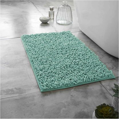2 Piece Loop Bath Mats for Bathroom - Non Slip Chenille Bath Mat Set Rugs, Extra Soft with Water Absorbent Pedestal Bathmat Shower Toilet Mat