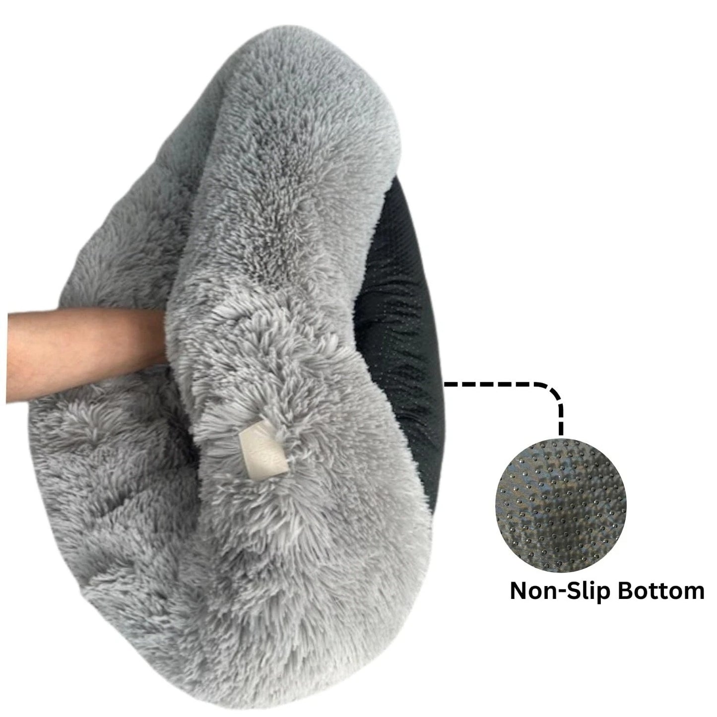 Anti-Anxiety Dog Bed Calming Plush Donut Cat Pet Bed Washable Non-Slip 60cm