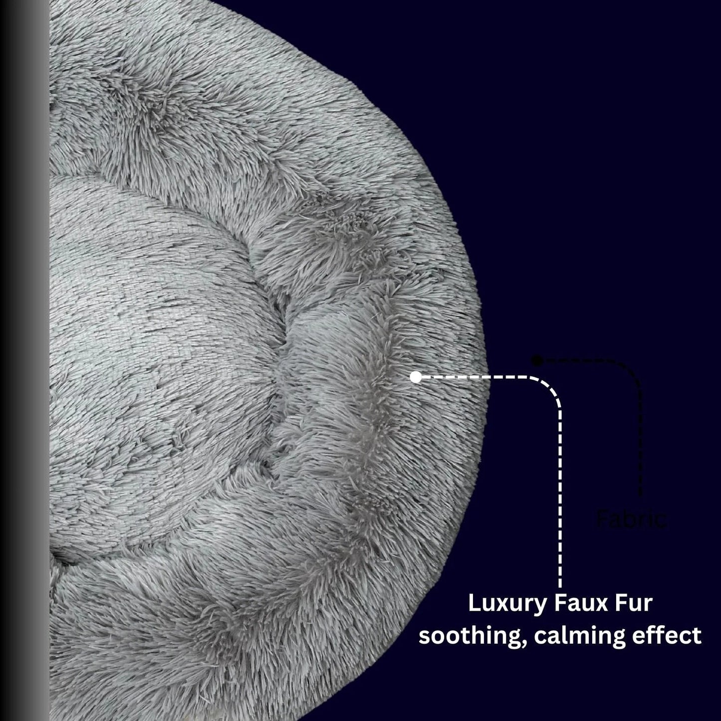 Anti-Anxiety Dog Bed Calming Plush Donut Cat Pet Bed Washable Non-Slip 60cm