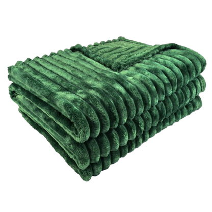 Ribbed Throws Fleece Blanket Chunky Cord Faux Fur Large Size Sofa Bed Corded