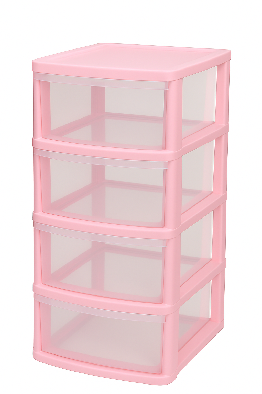 4 Drawers Plastic Storage Tower Unit Organizer Home Office School Desktop Clear Storage Chest for Clothes Toys Art Supplies Stationary Shoes