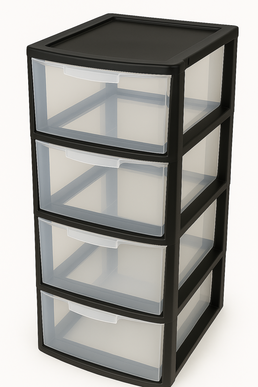 4 Drawers Plastic Storage Tower Unit Organizer Home Office School Desktop Clear Storage Chest for Clothes Toys Art Supplies Stationary Shoes