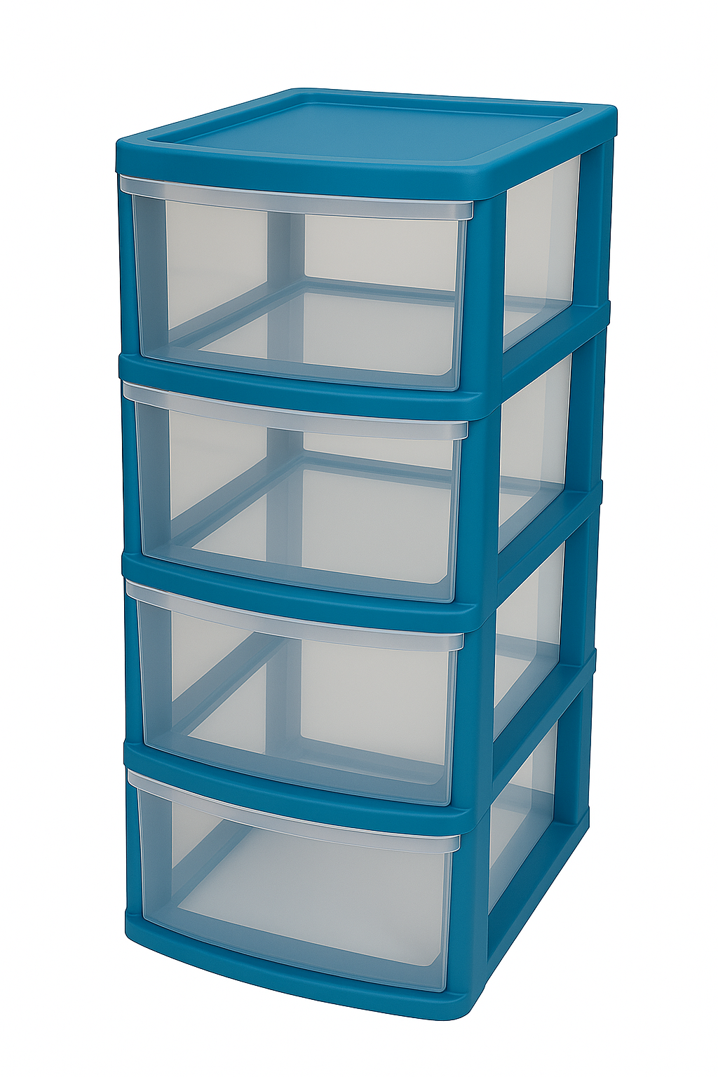 4 Drawers Plastic Storage Tower Unit Organizer Home Office School Desktop Clear Storage Chest for Clothes Toys Art Supplies Stationary Shoes