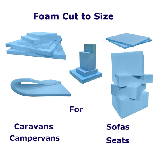 Blue High Density Firm Upholstery Foam Cut to Size Replacement Cushion Pad