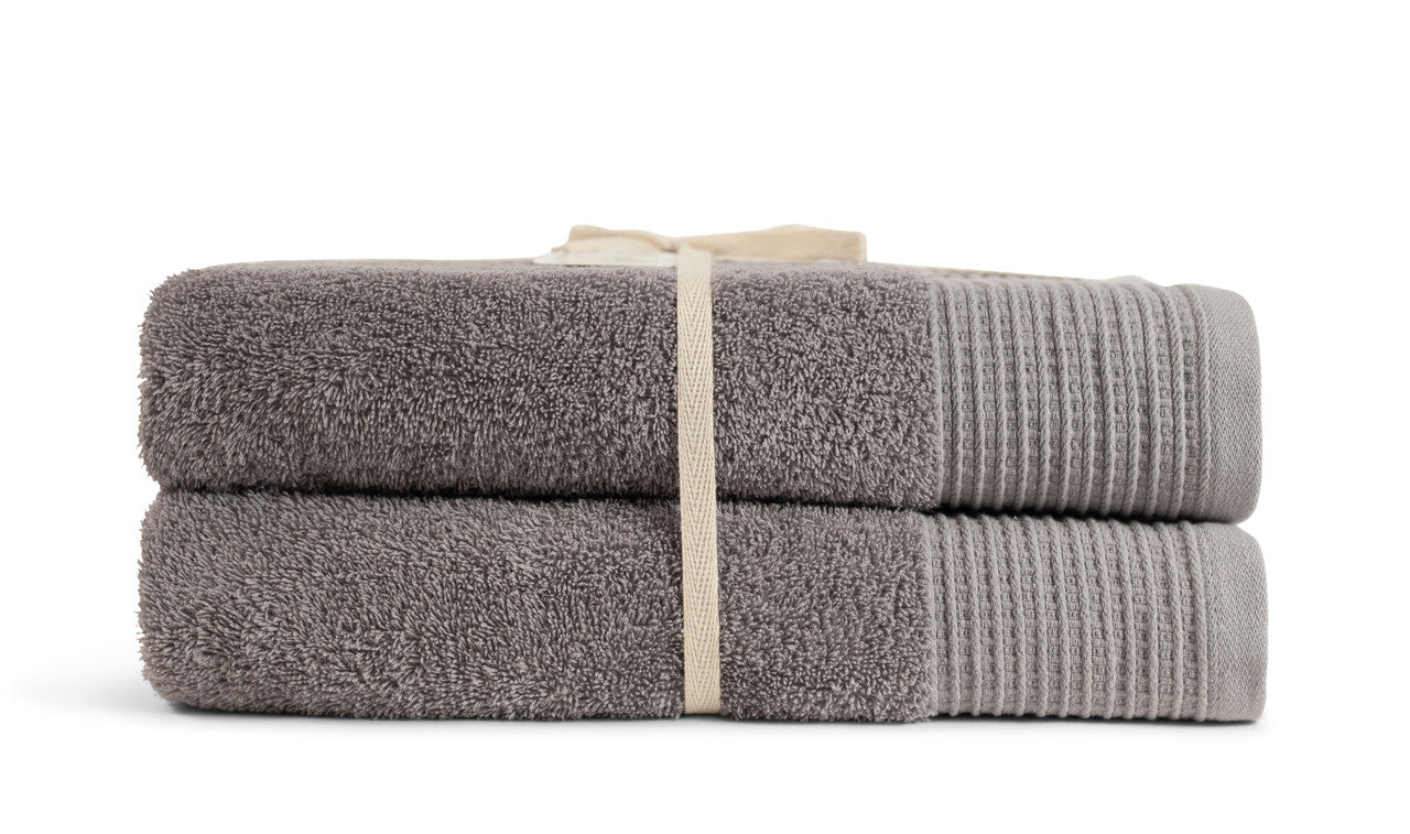 Grey 100% Pure Organic Cotton Bath Sheet folded 630 GSM