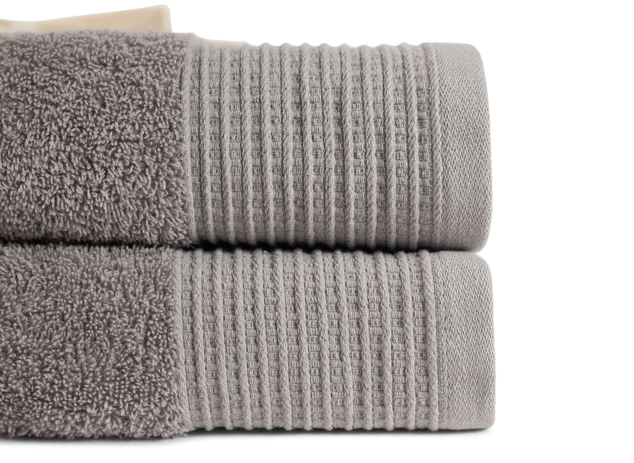 Grey 100% Pure Organic Cotton Bath Towel styled bathroom 630 GSM