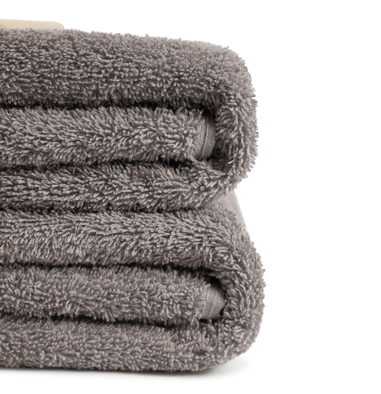Grey 100% Pure Organic Cotton Bath Towel folded 630 GSM