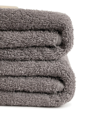 Grey 100% Pure Organic Cotton Bath Towel folded 630 GSM