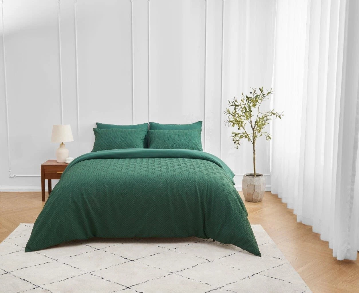 Turo Triangle Luxury Duvet Cover Set & Pillowcase Microfiber Bedding Quilt Single Double King