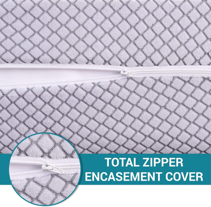 Stripe Mattress Protector Cover, 360° Fully Fitted Encasement, Zipper Closure, Anti Allergy, Breathable, Anti Bed Bug & Dust Mite, Easy Care, Machine Washable