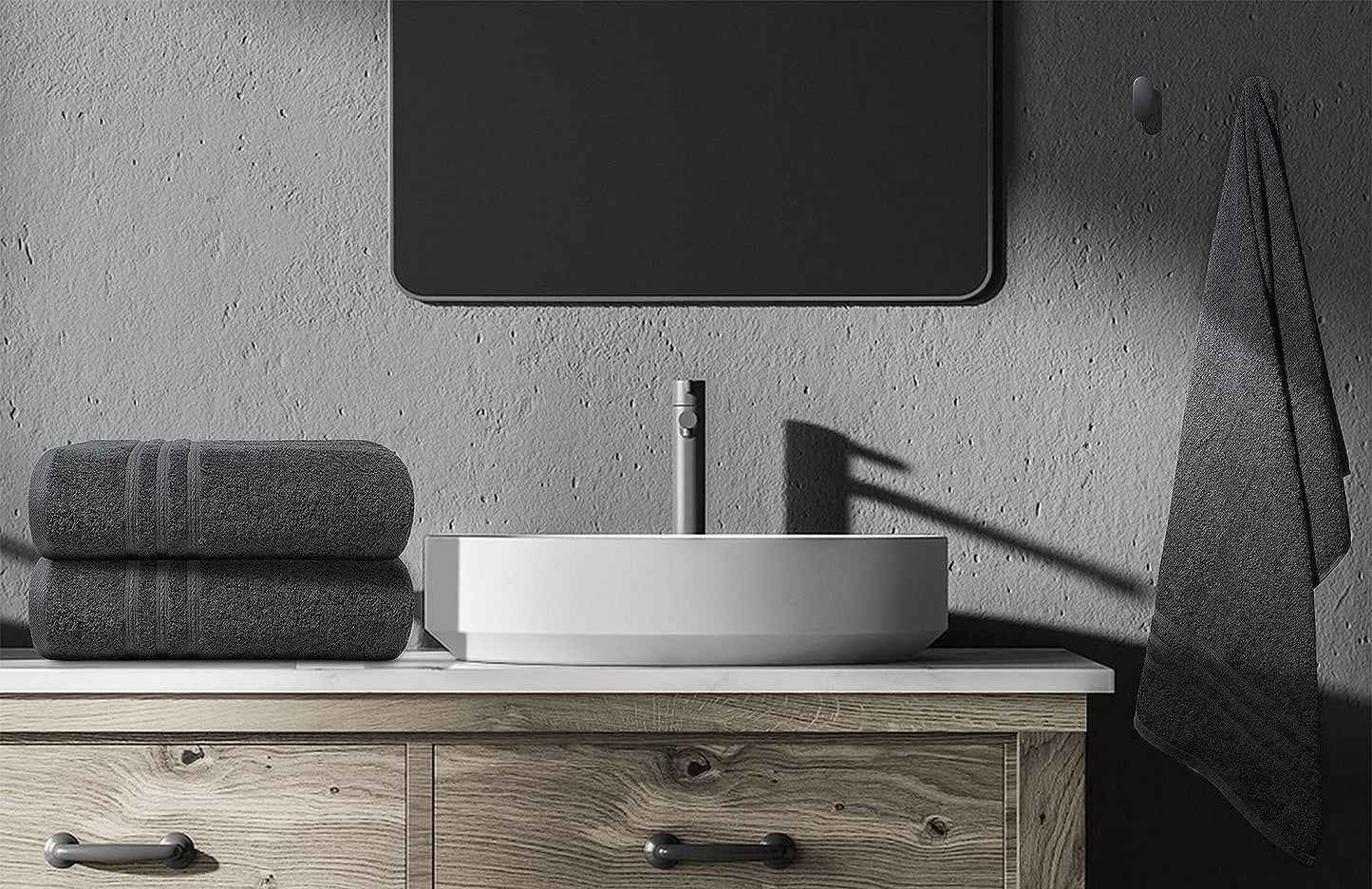 Pack of 2 Extra Large Jumbo Bath Sheets - Beach Towels 100% Cotton  Huge Size (85 x 200 cm)