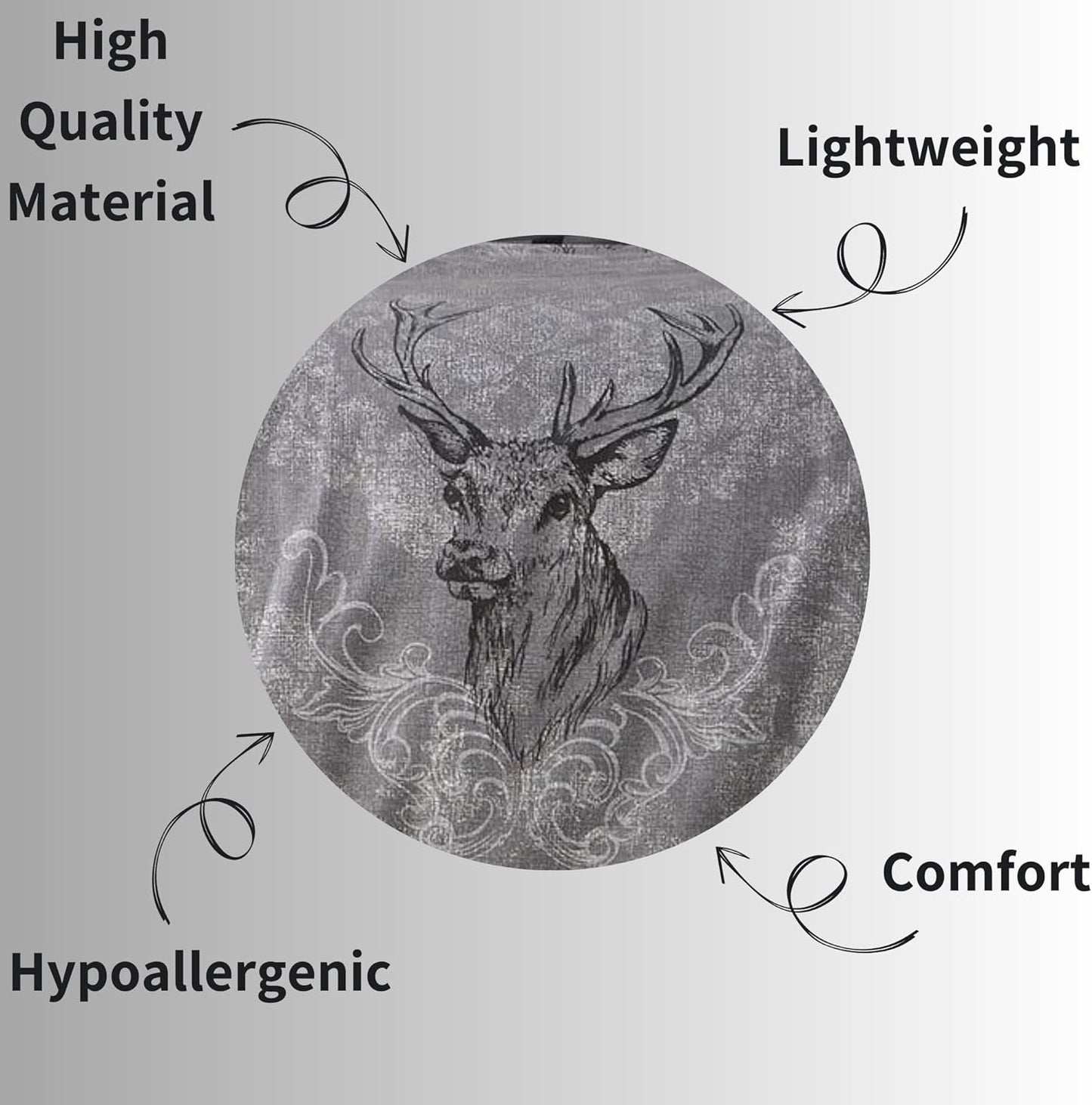 Highland Stag Reversible Duvet Cover Quilt Bedding 3 Pcs Set With Matching Pillowcase Polycotton